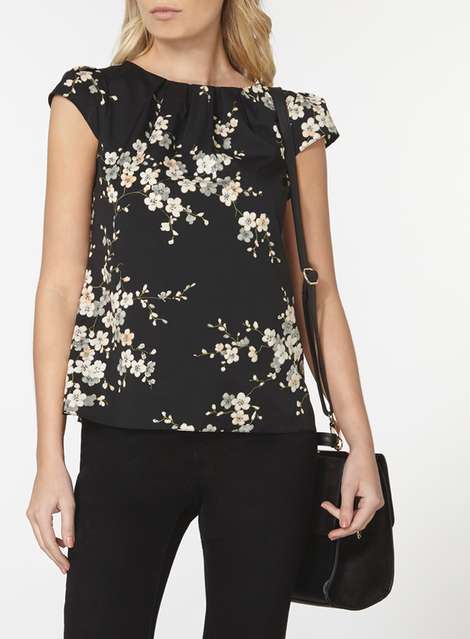**Billie And Blossom Foil Shell Top
